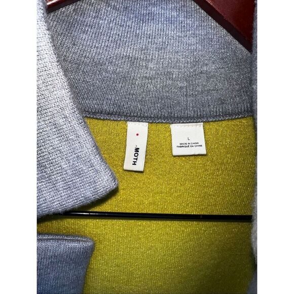 Anthropologie Moth Large Carey gray lime green liner Blazer Cardigan Jacket - Picture 4 of 5